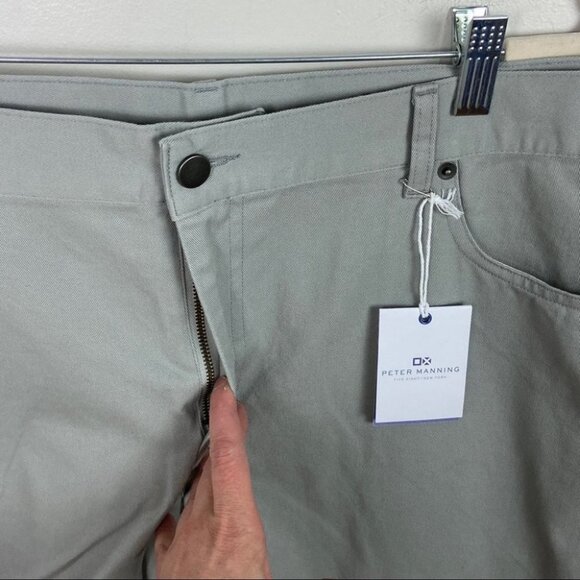 NWT Peter Manning Lightweight Chino Dress Pants Grey Size 38 by 30 New With Tags - Picture 4 of 11